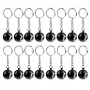 16 Pieces Eight (8) Ball Key Chains / Billiards Pool Key Chain 25mm Black