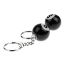 16 Pieces Eight (8) Ball Key Chains / Billiards Pool Key Chain 25mm Black