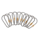10 Pieces Mini Titanium Alloy Carabiner D-ring Locking Keychain Key Ring