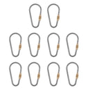 10 Pieces Mini Titanium Alloy Carabiner D-ring Locking Keychain Key Ring