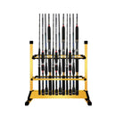 Portable Lightweight Aluminum Alloy 24 Fishing Rod Rack Holder Vertical Stand for Angler Boat Yacht