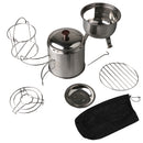 Multi-functional Solidified Alcohol Wood Stove Pot Cooker for Outdoor Camping Picnic Backpacking BBQ with with Mesh Bag