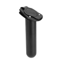 1 Pair Black Plastic 30 Degree Fishing Rod Holder with Cap Cover - Kayak Canoe Side Flush Mount 1.5" Diameter + Screws