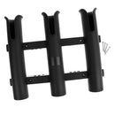 Black PP Plastic Triple 3 Rod Boat Fishing Rod Holder Rest Socket Mount Bracket Rack with Mounting Screws Hardware