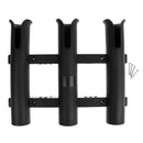 Black PP Plastic Triple 3 Rod Boat Fishing Rod Holder Rest Socket Mount Bracket Rack with Mounting Screws Hardware
