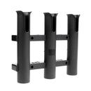 Black PP Plastic Triple 3 Rod Boat Fishing Rod Holder Rest Socket Mount Bracket Rack with Mounting Screws Hardware