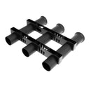Black PP Plastic Triple 3 Rod Boat Fishing Rod Holder Rest Socket Mount Bracket Rack with Mounting Screws Hardware