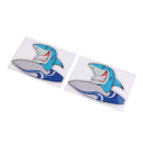 2 Pieces Waterproof Vinyl Surf Shark Stickers Decals Kayak Canoe Boat Surfboard Beach Laptop Helmet Wall Car Bumper Window Graphics Accessories
