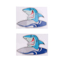 2 Pieces Waterproof Vinyl Surf Shark Stickers Decals Kayak Canoe Boat Surfboard Beach Laptop Helmet Wall Car Bumper Window Graphics Accessories