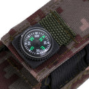 Outdoor Handheld Flashlights Accessories - LED Flashlight Holster Holder Torch Case Pouch Bag with Mini Compass - Camouflage