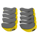 Pack of 10PCS Neoprene Golf Iron Club Head Covers Sporting Goods Golf Accessories Transparent Window Yellow