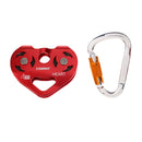 Half Body Safety Harness & Heart Shape Rope Pulley & 25KN Locking Carabiner Outdoor Climbing Set for Mountaineering Caving Rock Climbing Rappelling Equip