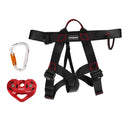 Half Body Safety Harness & Heart Shape Rope Pulley & 25KN Locking Carabiner Outdoor Climbing Set for Mountaineering Caving Rock Climbing Rappelling Equip