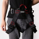 Half Body Safety Harness & Heart Shape Rope Pulley & 25KN Locking Carabiner Outdoor Climbing Set for Mountaineering Caving Rock Climbing Rappelling Equip