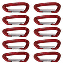 10 Pieces 3.86" x 2.28" 24KN Aluminum Straight Gate Keylock Key Nose Carabiners Durable & Multipurpose for Rock Climbing Mountaineering Camping Hiking