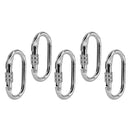 5 Pieces Oval Steel Carabiner Screw Locking for Rock Climbing Rescue 25KN