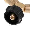 Y-Splitter Tee Outdoor Camping Picnic Gas Stove Adapter Propane Refill Cylinder Tank Coupler 1-Male QCC and 2-Female QCC