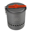 1.5L Outdoor Camping Hiking Aluminum Pot Heat Exchanger Rapid Boil Billy Can Portable Heat Collecting Exchanger Pot with Dishcloth