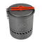 1.5L Outdoor Camping Hiking Aluminum Pot Heat Exchanger Rapid Boil Billy Can Portable Heat Collecting Exchanger Pot with Dishcloth