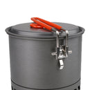 1.5L Outdoor Camping Hiking Aluminum Pot Heat Exchanger Rapid Boil Billy Can Portable Heat Collecting Exchanger Pot with Dishcloth