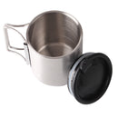 Portable Water Cup Double Layer Stainless Steel Travel Mug Folding Handle Outdoor Beer Coffee Mug Cup 220ml