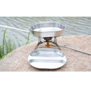 Stainless Steel Lunch Box Food Container Folding Long Handle Camping Picnic Frying Pan with Metal D-ring Lock