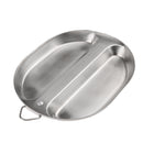 Stainless Steel Lunch Box Food Container Folding Long Handle Camping Picnic Frying Pan with Metal D-ring Lock
