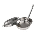 Stainless Steel Lunch Box Food Container Folding Long Handle Camping Picnic Frying Pan with Metal D-ring Lock