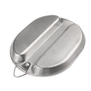 Stainless Steel Lunch Box Food Container Folding Long Handle Camping Picnic Frying Pan with Metal D-ring Lock