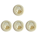 4 Pieces Marine Boat Nylon 2-inch Round Flush Pull Hatch Latch Hardware - Beige