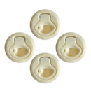 4 Pieces Marine Boat Nylon 2-inch Round Flush Pull Hatch Latch Hardware - Beige