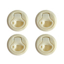 4 Pieces Marine Boat Nylon 2-inch Round Flush Pull Hatch Latch Hardware - Beige