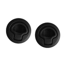 2 Pieces Round Black Nylon 2'' Flush Pull Slam Latch for RV Boat Marine Deck Hatch 1/2'' Door Replacement