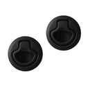 2 Pieces Round Black Nylon 2'' Flush Pull Slam Latch for RV Boat Marine Deck Hatch 1/2'' Door Replacement