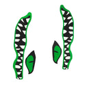 2 Pieces 13.8" x 4.7" River Monster Mouth & Eye Waterproof Durable Vinyl Graphic Decals Stickers for Kayak Canoe Small Boat Car Truck