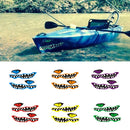 2 Pieces 13.8" x 4.7" River Monster Mouth & Eye Waterproof Durable Vinyl Graphic Decals Stickers for Kayak Canoe Small Boat Car Truck