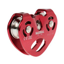 25KN Outdoor Rock Climbing Rescue Dual Pulley Aluminum Magnesium Alloy Climbing Gear Hammock Hanging Device