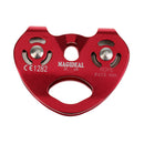 25KN Outdoor Rock Climbing Rescue Dual Pulley Aluminum Magnesium Alloy Climbing Gear Hammock Hanging Device