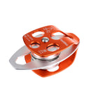 Rock Climbing Double Aluminum Side Swing Pulley Orange 32KN