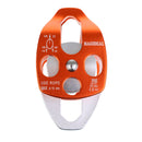 Rock Climbing Double Aluminum Side Swing Pulley Orange 32KN
