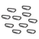 10 Pieces 24KN Aluminum Carabiner D Shape Self Locking for Climbing Gray