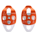 2 Pieces 32KN Double Sheaves Mobile Pulley Rescue Tree Climbing Arborist Equipment
