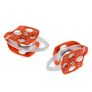 2 Pieces 32KN Double Sheaves Mobile Pulley Rescue Tree Climbing Arborist Equipment