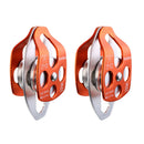 2 Pieces 32KN Double Sheaves Mobile Pulley Rescue Tree Climbing Arborist Equipment