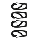4 Pieces Black Nylon Bungee Rope Hook Shock Cord Clip for Kayak Inflatable Boat Canoe Paddle Board