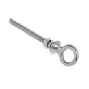 Rustproof Durable Corrosion Resistant 316 Stainless Steel Long Lifting Eye Bolt With Nut And Washer M6 X 60mm Silver