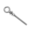 Rustproof Durable Corrosion Resistant 316 Stainless Steel Long Lifting Eye Bolt With Nut And Washer M6 X 60mm Silver