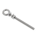 Rustproof Durable Corrosion Resistant 316 Stainless Steel Long Lifting Eye Bolt With Nut And Washer M12 X 120mm Silver