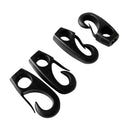 4pcs Black Nylon Clip Hooks for Kayak Canoe 6-7mm Shock Cord Marine Bungee Line