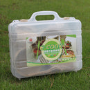24pcs Food Grade PP Reusable Picnic Camping Tableware Set with Carry Case - Mugs, Soup Bowls, Spoons, Plates